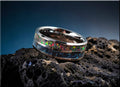 Tungsten Carbide Ring with Shattuckite and Opal Inlays