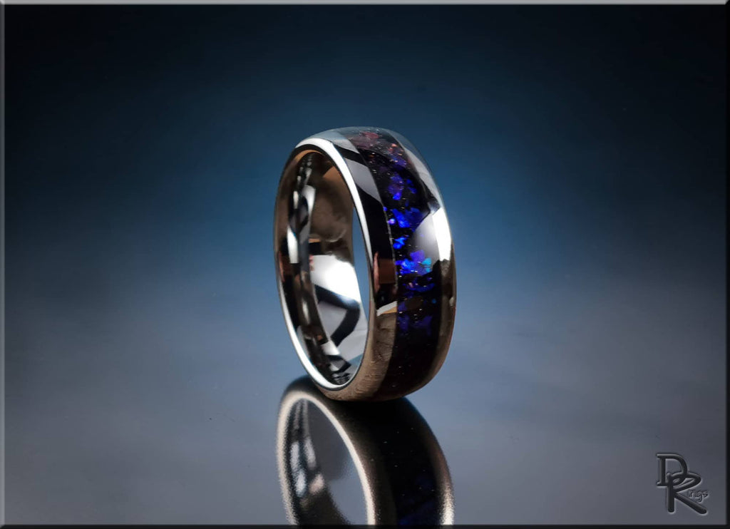 Tungsten Carbide Ring with Celestial Sandstone Inlay