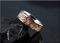 Tungsten Carbide Ring with Ice Age Horse Tooth Inlay