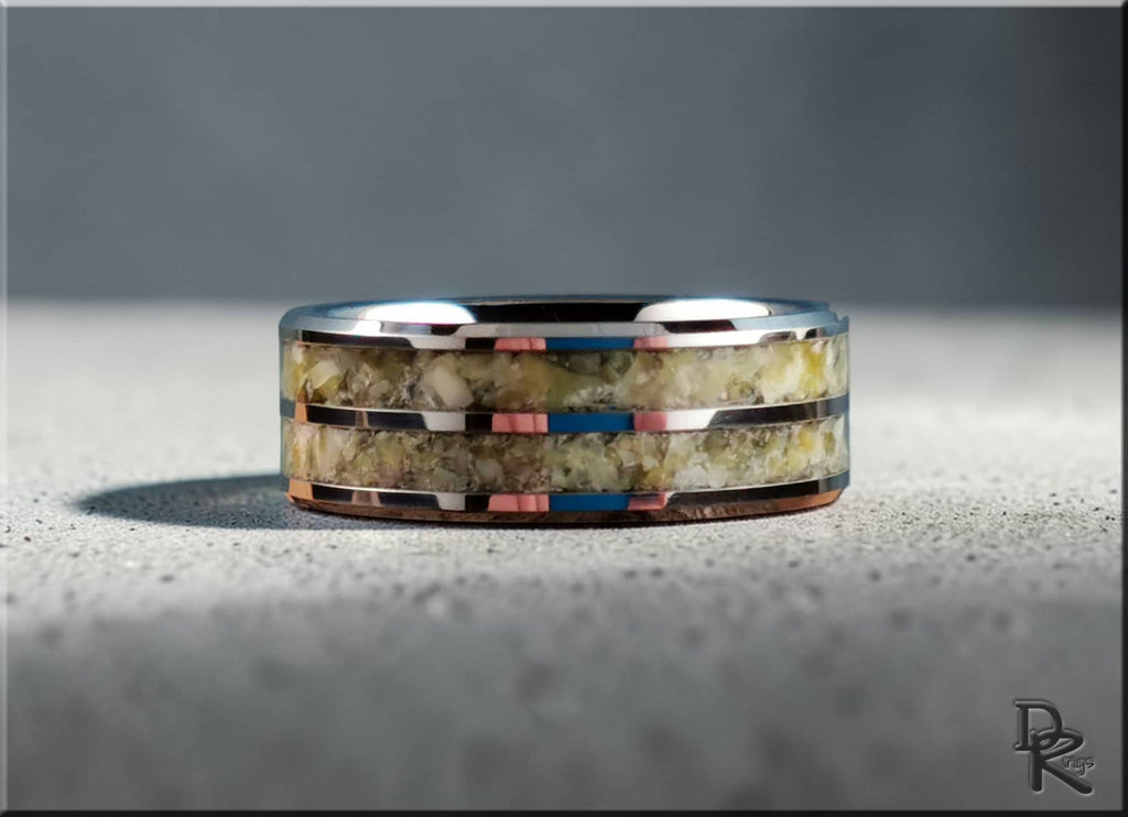 Tungsten Carbide Ring with Scottish Highlands Marble Inlays
