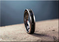 Tungsten Carbide Ring with Meteorite Inlay