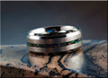 Tungsten Carbide Ring with Opal Inlay