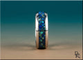 Tungsten Carbide Ring with Azurite and Malachite Inlay
