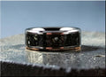 Tungsten Carbide Ring with Marquina Marble Inlay