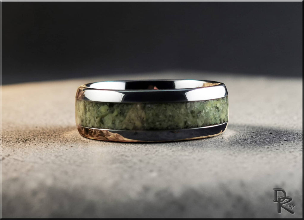 Tungsten Carbide  Ring with Irish Connemara Marble inlay