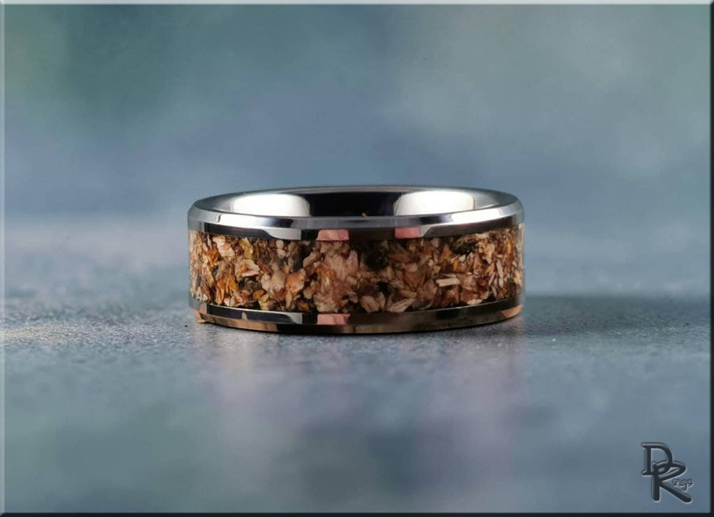 Tungsten Carbide Ring with Megalodon Shark Tooth inlay