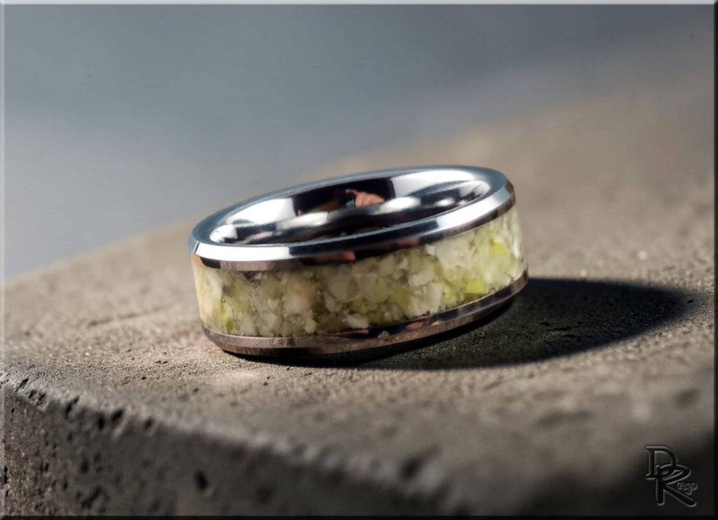 Tungsten Carbide Ring with Scottish Highlands Marble inlay