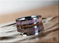 Tungsten Carbide  Ring with Selenite and Opal Glow Inlay