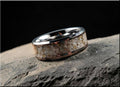 Tungsten Carbide Ring with White and Gold TruStone Inlay