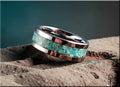 Tungsten Carbide  Ring with Campitos Turquoise Inlay