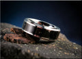 Tungsten Carbide Ring with Scottish Basaltic Sand Inlay
