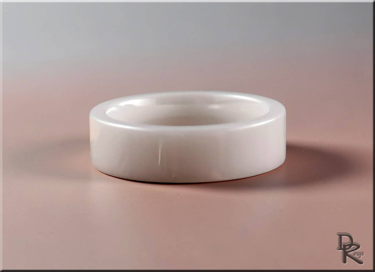 Polished White Ceramic Ring – DR Rings