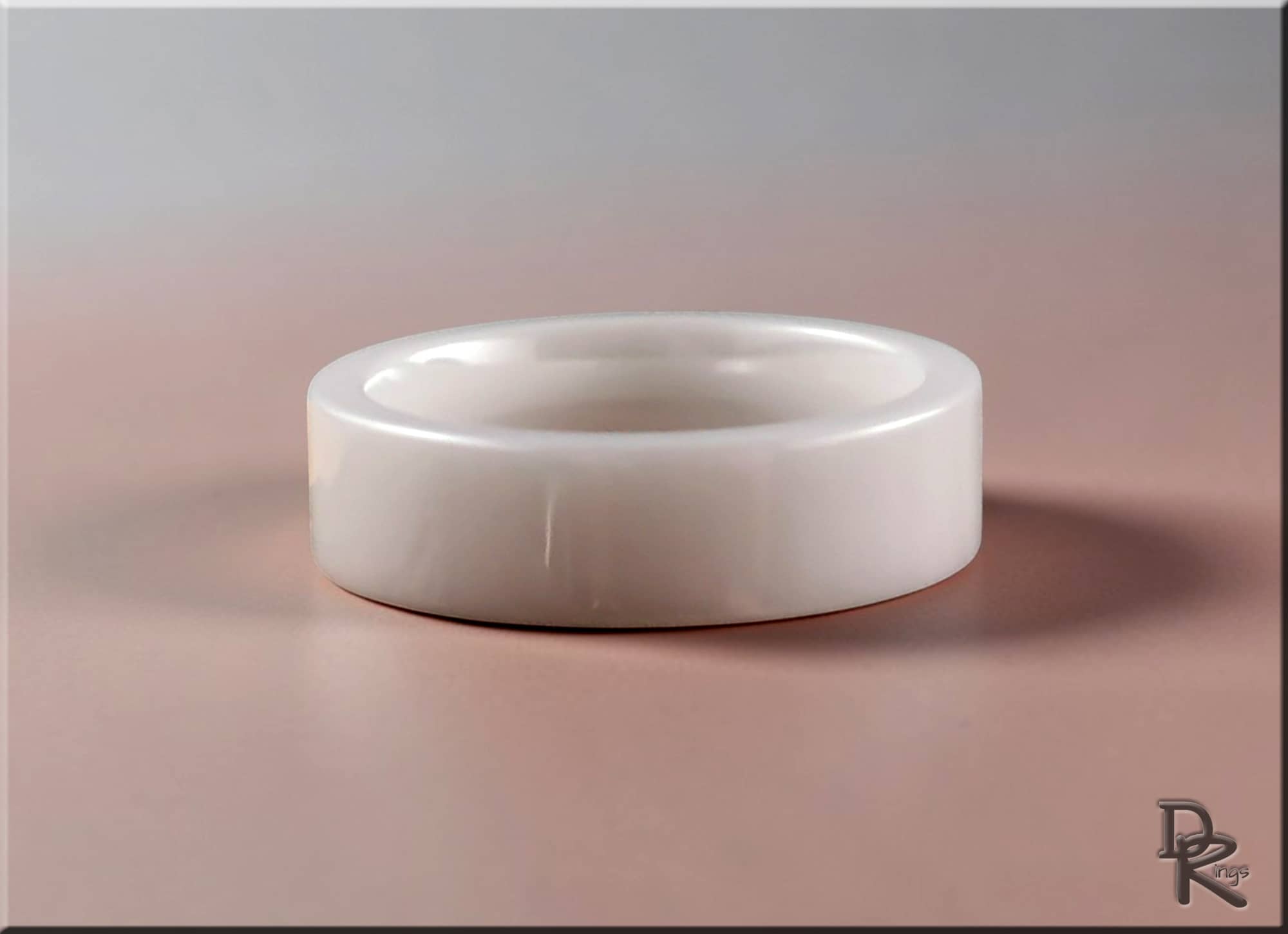 Polished White Ceramic Ring