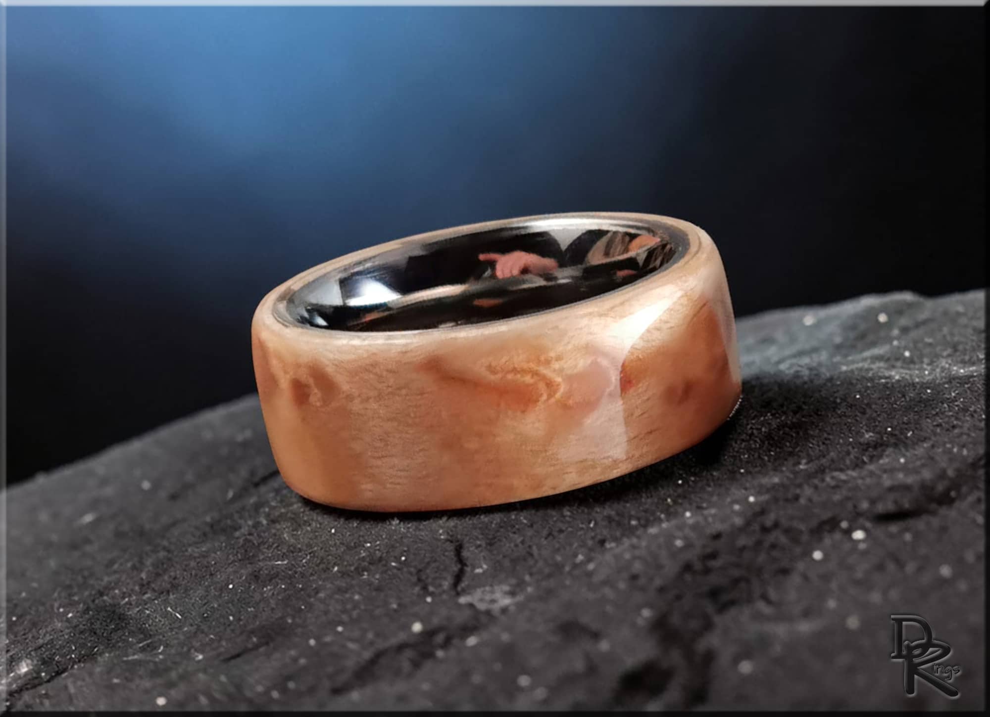 Bentwood Ring: Birdseye Maple on Titanium Core