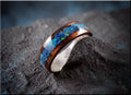 Bentwood Ring: Smoked Etimoe, Shattuckite and Opal Inlay, Deer Antler Core