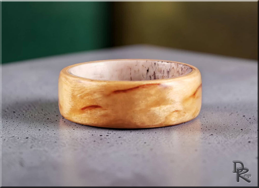 Bentwood Ring: Karelian Birch on Deer Antler Core