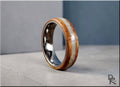 Bentwood Ring: Golden Hawaiian Koa, Mother of Pearl Inlay, Titanium Core