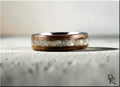 Bentwood Ring: French Walnut, Mother of Pearl Inlay, Sterling Silver Core