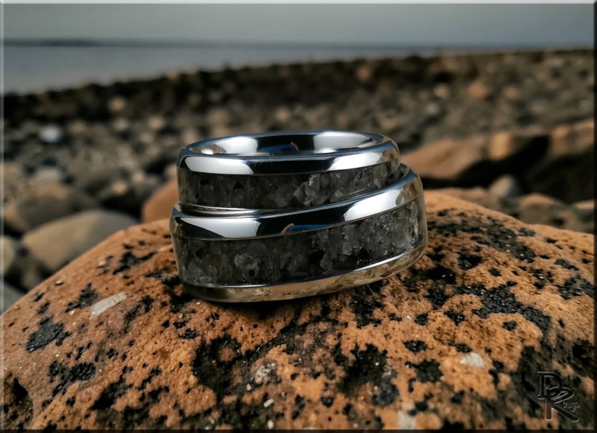 Tungsten Carbide Ring Set with Yooperlite inlays