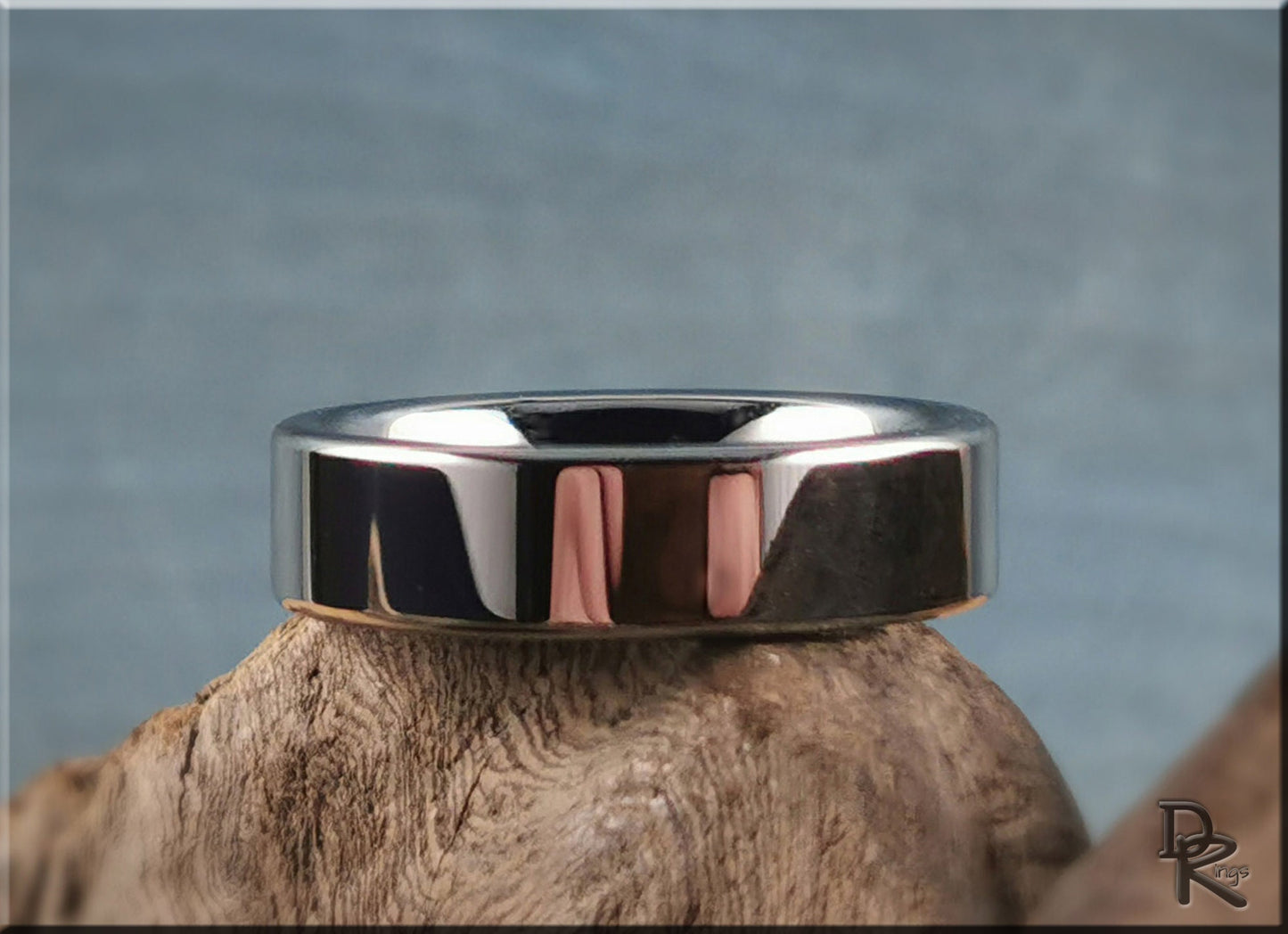 Polished Tungsten Carbide 6mm Flat Top ring - metal ring
