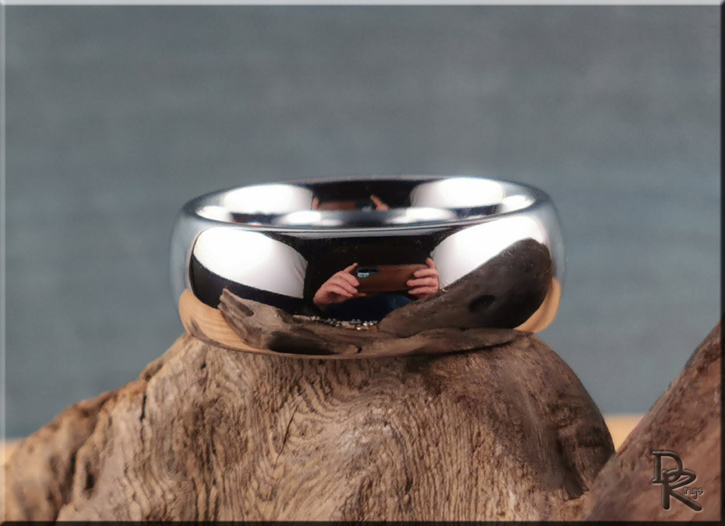 Polished Domed White Tungsten Carbide ring - metal ring