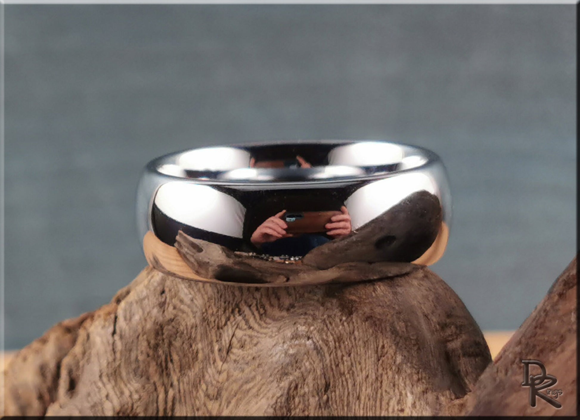Polished Domed White Tungsten Carbide ring - metal ring